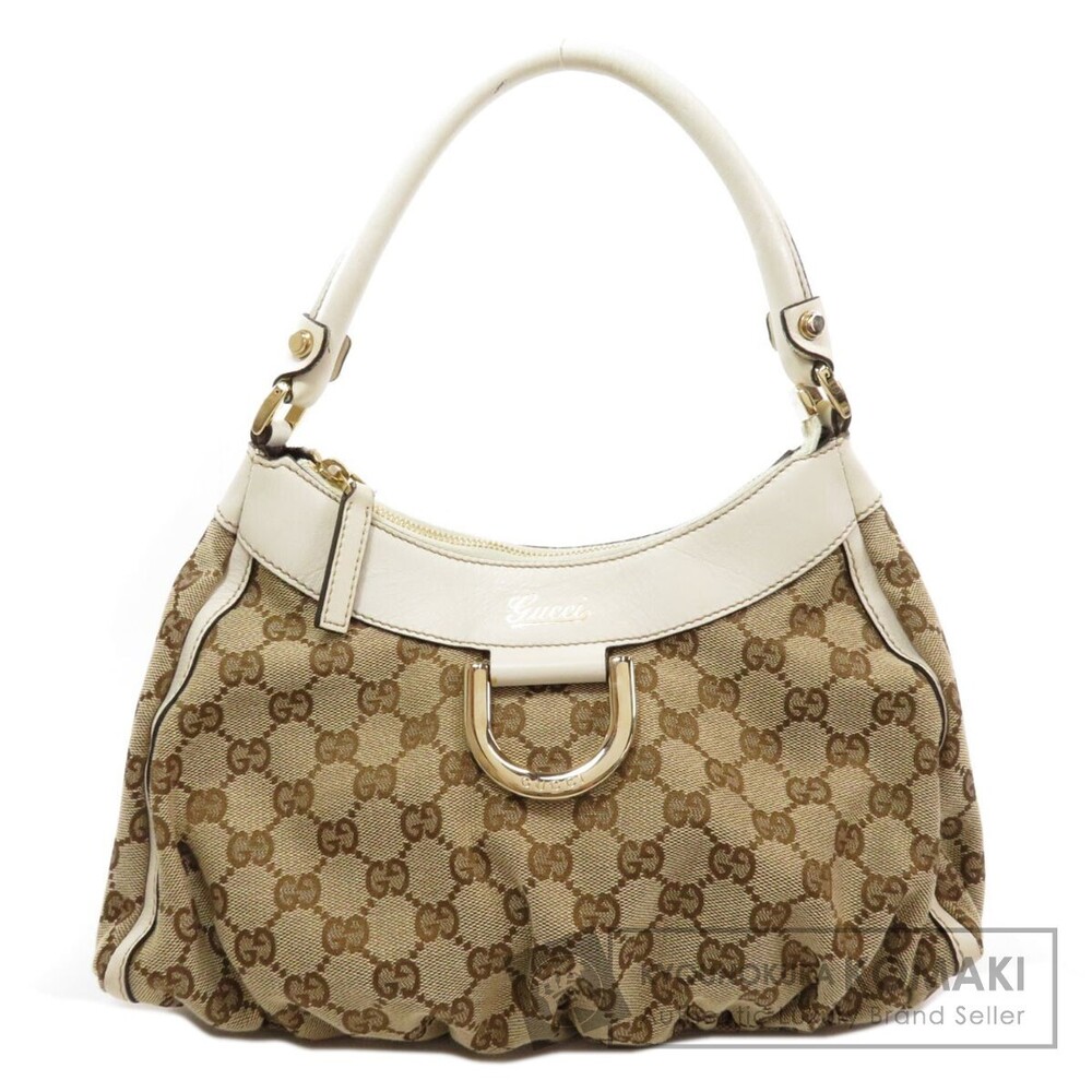 Gucci One Shoulder Hobo Abbey Shoulder Bag Canvas